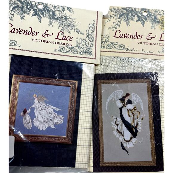 Lot of 5 NEW Lavender & Lace Victorian Designs Angel Cross Stitch Patterns - Picture 2 of 8